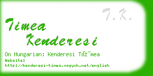 timea kenderesi business card